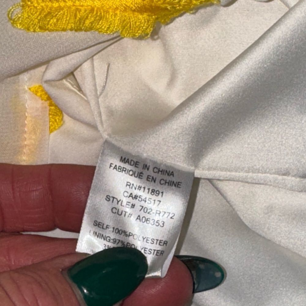 ❤️NWT ALI & JAY X ANTHROPOLOGIE yellow & white Corina Textured high neck Romper - Picture 13 of 13